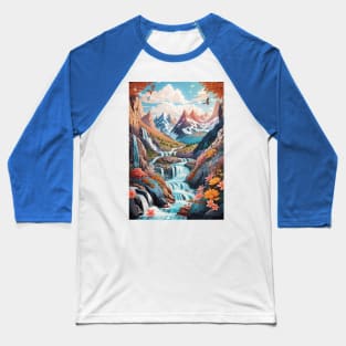 Forest mountains illustration Baseball T-Shirt